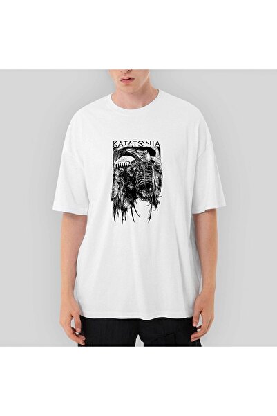 Z zepplin Tricou alb supradimensionat Katatonia Dead Eagle