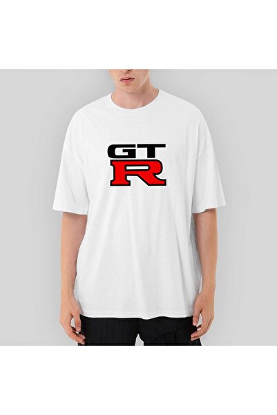 Z zepplin Tricou alb supradimensionat cu logo Nissan Gtr