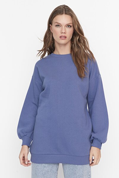 Trendyol Modest Sweatshirt - Purple - Oversize