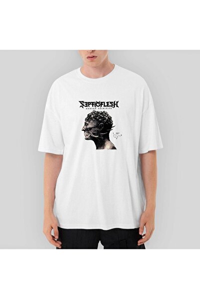 Z zepplin Tricou alb supradimensionat Septicflesh Modern Primitive