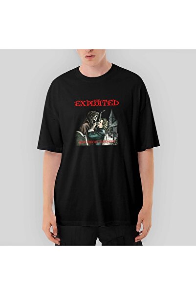 Z zepplin Оверсайз черна тениска - The Exploited Death Before