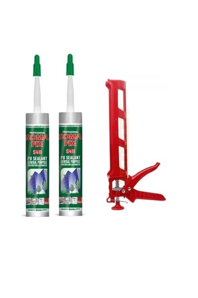 Somafix 2 Adet Siyah Poliüretan Mastik Oto Mastik Silikon Tabancası Seti