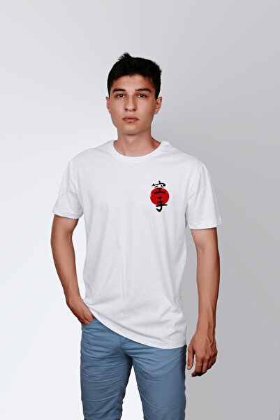 ErTaPassage Beli japanski hijeroglif Štampano muški T-shirt - T8930223
