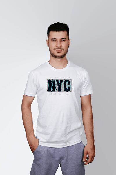 ErTaPassage White Nyc City cu imprimeu Bărbați tricou - T6706015