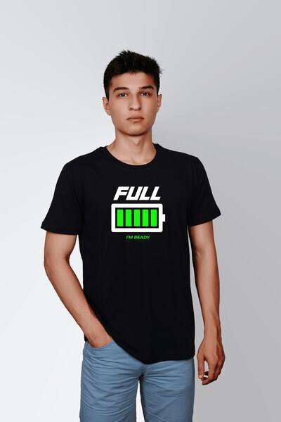 ErTaPassage Negru supradimensionat cu imprimeu Bărbați tricou - Am gata scris...