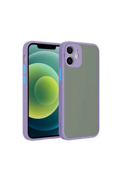 Ally Iphone 12 6.1inç Kamera Korumalı Premium Silikon Kılıf Lila