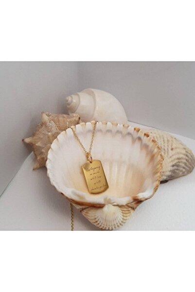 GÜMÜŞ 24 Ayar Has Altın Kaplama 'istediğini Yazdır' Plaka Kolye