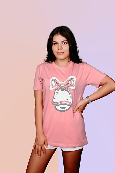 ErTaPassage Black Gorilla cu imprimeu supradimensionat Femei tricou - T867160