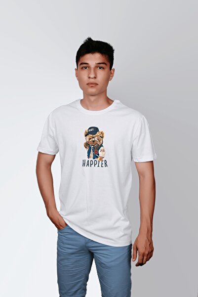 ErTaPassage White Happier cu imprimeu Bărbați tricou - T1679146