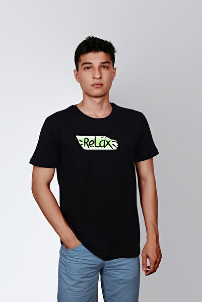 ErTaPassage Negru cu imprimeu Bărbați tricou - Fără stres T7317693