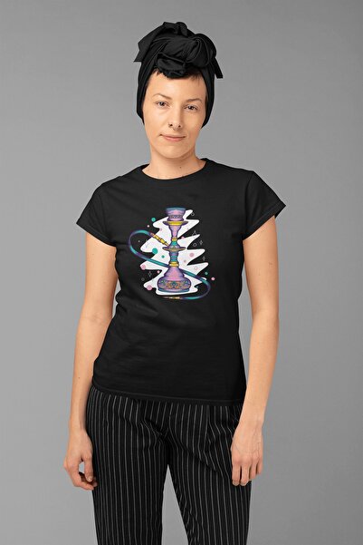 ErTaPassage Narghilea neagră cu imprimeu Femeie tricou - T3834785