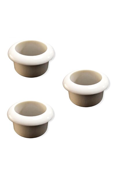 EYM 3 Adet Doğalgaz Flex Hortumu Için Mermer Üstü Delik Tıpası Tapası Yüzük Beyaz