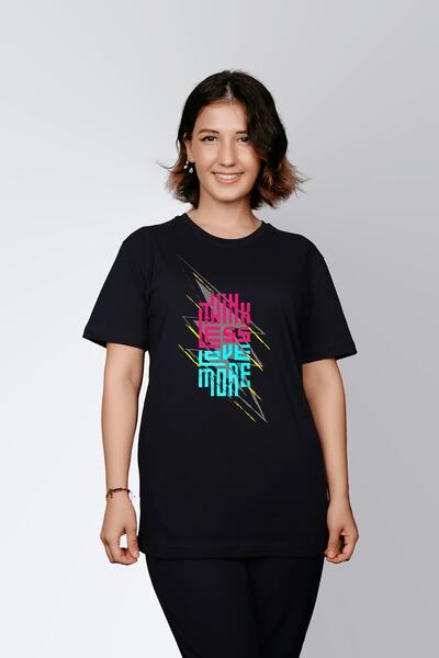 ErTaPassage Μαύρο γυναικείο μπλουζάκι με τύπωμα - Less Love Text, T9786371