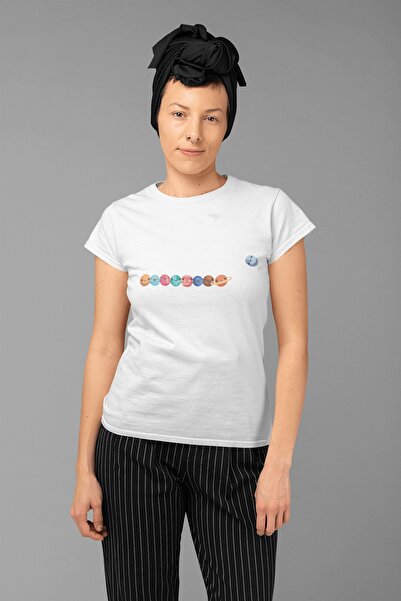 ErTaPassage White Planet cu imprimeu Femei tricou - T4290695