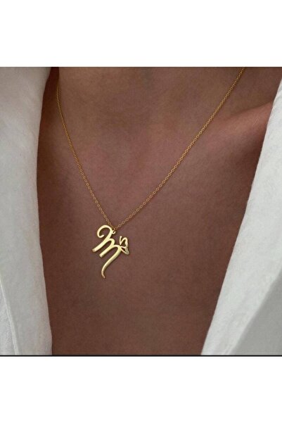 Genel Markalar M Baş Harfli Kelebek Detaylı Gümüş Kolye 925k