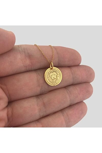 GÜMÜŞ 925k Aslan Altın Kaplama Kolye