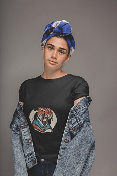 ErTaPassage Black Roaring cu imprimeu Femeie tricou - T172817