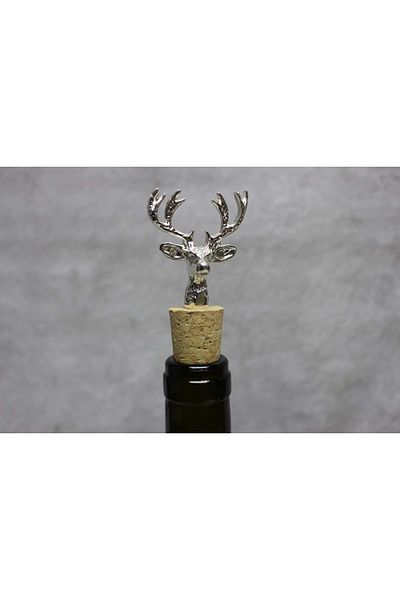 Jenisa 2 Pieces Silver Deer Bottle Stopper with Cork