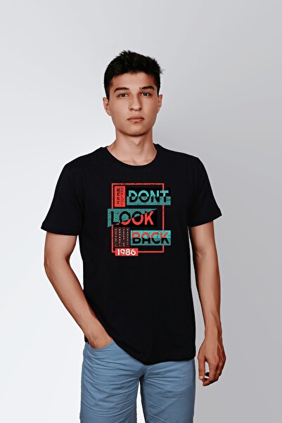 ErTaPassage Negru cu imprimeu Bărbați tricou - Cu scrisul „Nu vă întrebați de...