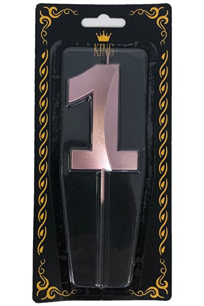 PARTİSERÜVENİ Rakam Mum 1 Rose Renk 14 Cm