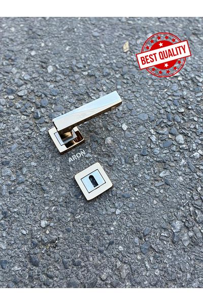 ARON Sofuoğlu Lüx Derya Anka Albifirin Yellow - Satin (ROOM TYPE) Door Handle Set with Square Rosette