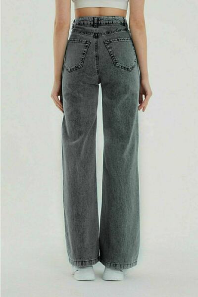 Livik Alpha Smoked Power Lycra Anthracite Super High Waist Loose Jeans Palazzo Παντελόνι (πλατύ πόδι)