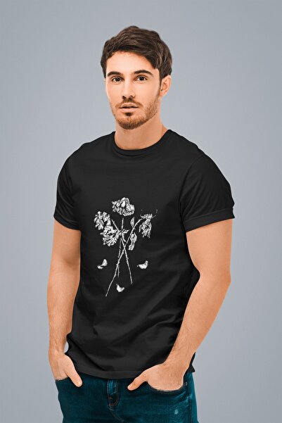 ErTaPassage Μπλουζάκι Black Dead Rose με τύπωμα Ανδρικό oversized - T1011868