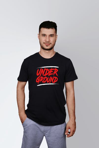 ErTaPassage Negru Subteran cu imprimeu Bărbați tricou - T1888432