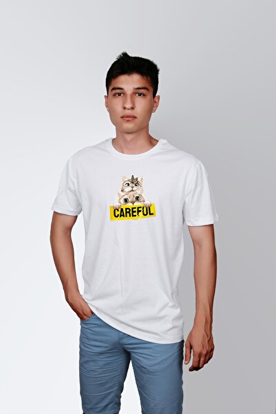 ErTaPassage Beli, budi oprezan Štampano muškarci T-shirt - T5164989