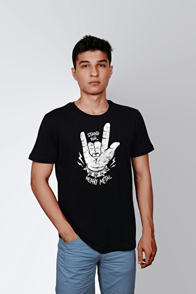 ErTaPassage Μαύρο Μεταλλικό με τύπωμα Ανδρικό T-shirt - T3613891