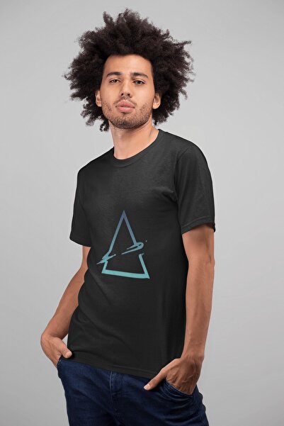 ErTaPassage Ανδρικό μπλουζάκι Black Triangle με τύπωμα - T7575864