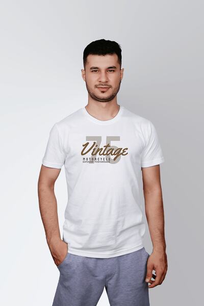 ErTaPassage White Vintage 75 cu imprimeu Bărbați tricou - T9250880