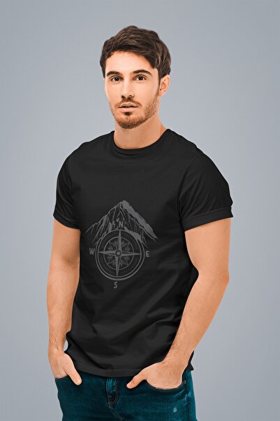 ErTaPassage Black Compass cu imprimeu Bărbați tricou - T9252014