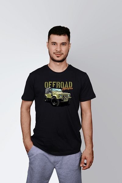 ErTaPassage Offroad Adventure Printed Men's Oversize T-shirt - Black T4623022