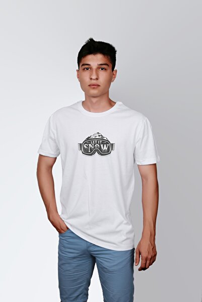 ErTaPassage Snowboard alb cu imprimeu pentru bărbați tricou - T2812440