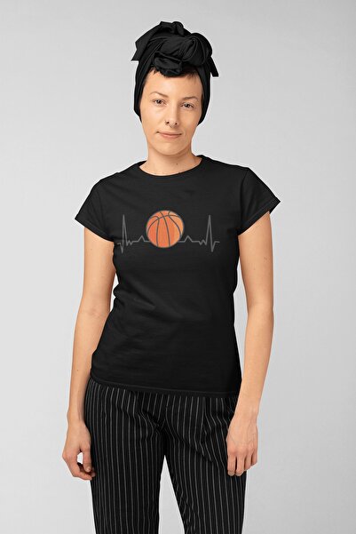 ErTaPassage Baschet negru cu imprimeu Heartbeat tricou - T5915719