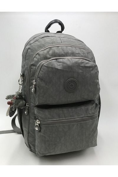 DUOMİNO Fcstore Crinkle Fabric Water Resistant Large Size Gray Clinker Backpack/laptop Travel School Bag