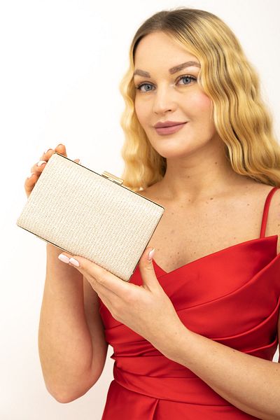 NAZART Γυναικείο βραδινό φόρεμα Cupra Gold Clutch Portfolio Γυναικεία τσάντα