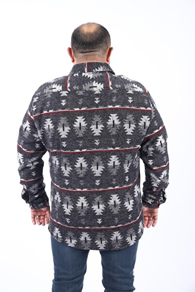 MocGrande Πουκάμισο ξυλοκόπο Mc Three Rug Print 22212-μαύρο