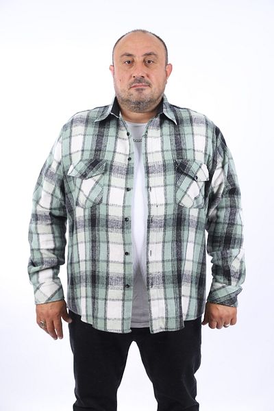 MocGrande Πουκάμισο Ξυλοκόπος Διπλή Τσέπη Big Plaid 22216-πράσινο