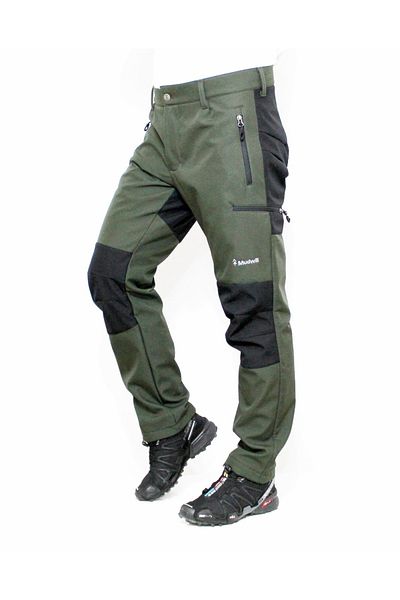 Mudwill Χακί-μαύρο παντελόνι Hiker500 Winter Softshell