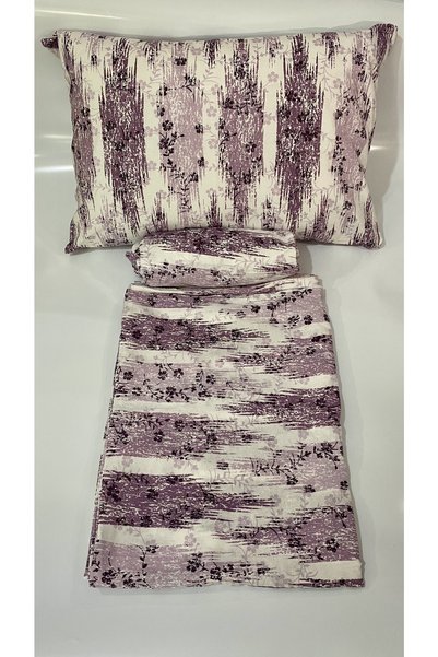 Şahinhome Purple Flower Youth Room Single Elastic Sheet Duvet Cover Set Elast...