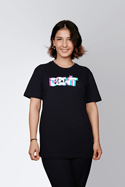 ErTaPassage تي شيرت نسائي أسود مطبوع بطبعة دورما ستاندرد T5096930