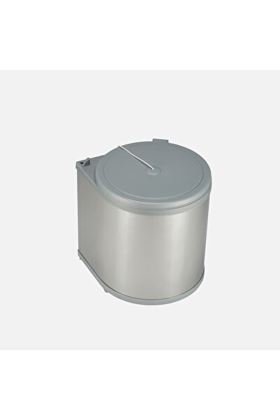 Genel Markalar Silindirik 11 Lt Paslanmaz Gri Ipli Kapaklı Çöp Kutusu