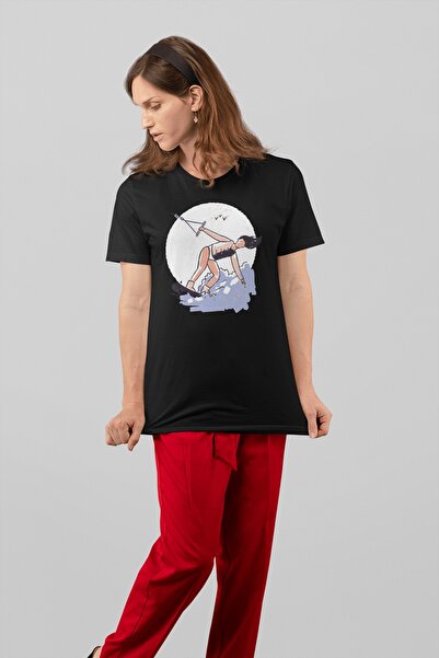 ErTaPassage Black Wake Boarding cu imprimeu Femei tricou - T5995152