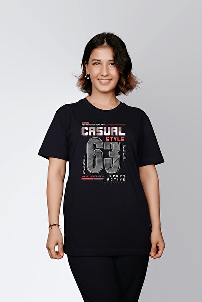 ErTaPassage Negru cu imprimeu Written Women tricou - Stil casual T2990161