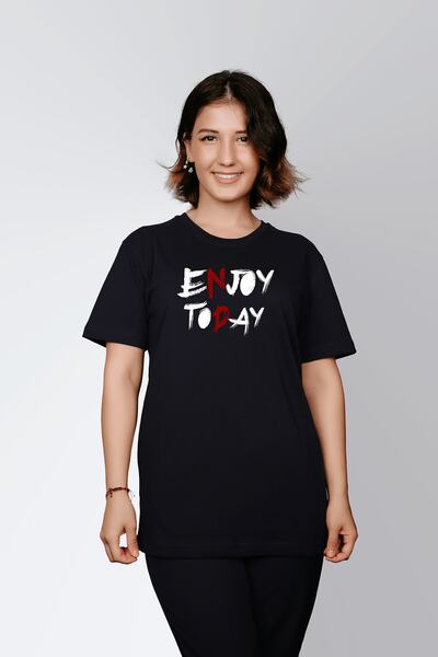 ErTaPassage Μαύρο Γυναικείο T-shirt Taste Today με τύπωμα - T2698755