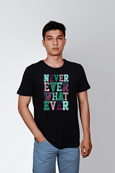 ErTaPassage Ανδρικό μπλουζάκι μαύρο με τύπωμα - Never Whatever Happens T7696300