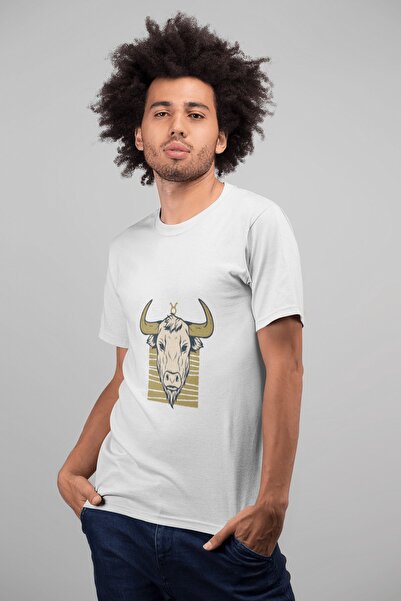 ErTaPassage Alb supradimensionat tricou - Taur cu imprimeu , Bărbați, T9478725