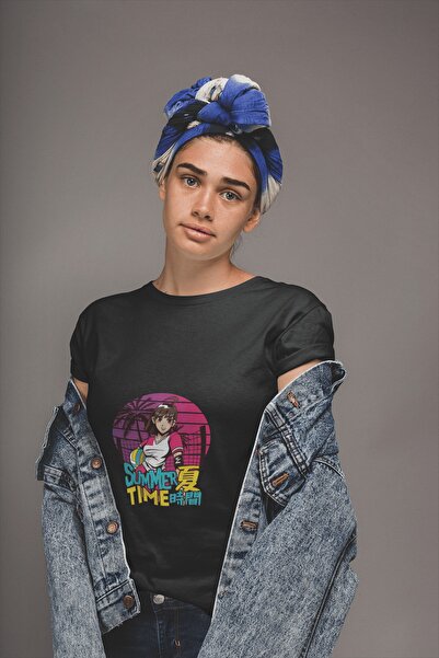 ErTaPassage Μαύρο γυναικείο μπλουζάκι καλοκαίρι με τύπωμα - T3764178